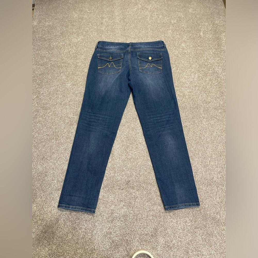 NY&C womens slim slouch jeans sz 10 mid rise dark wash blue jeans stretch